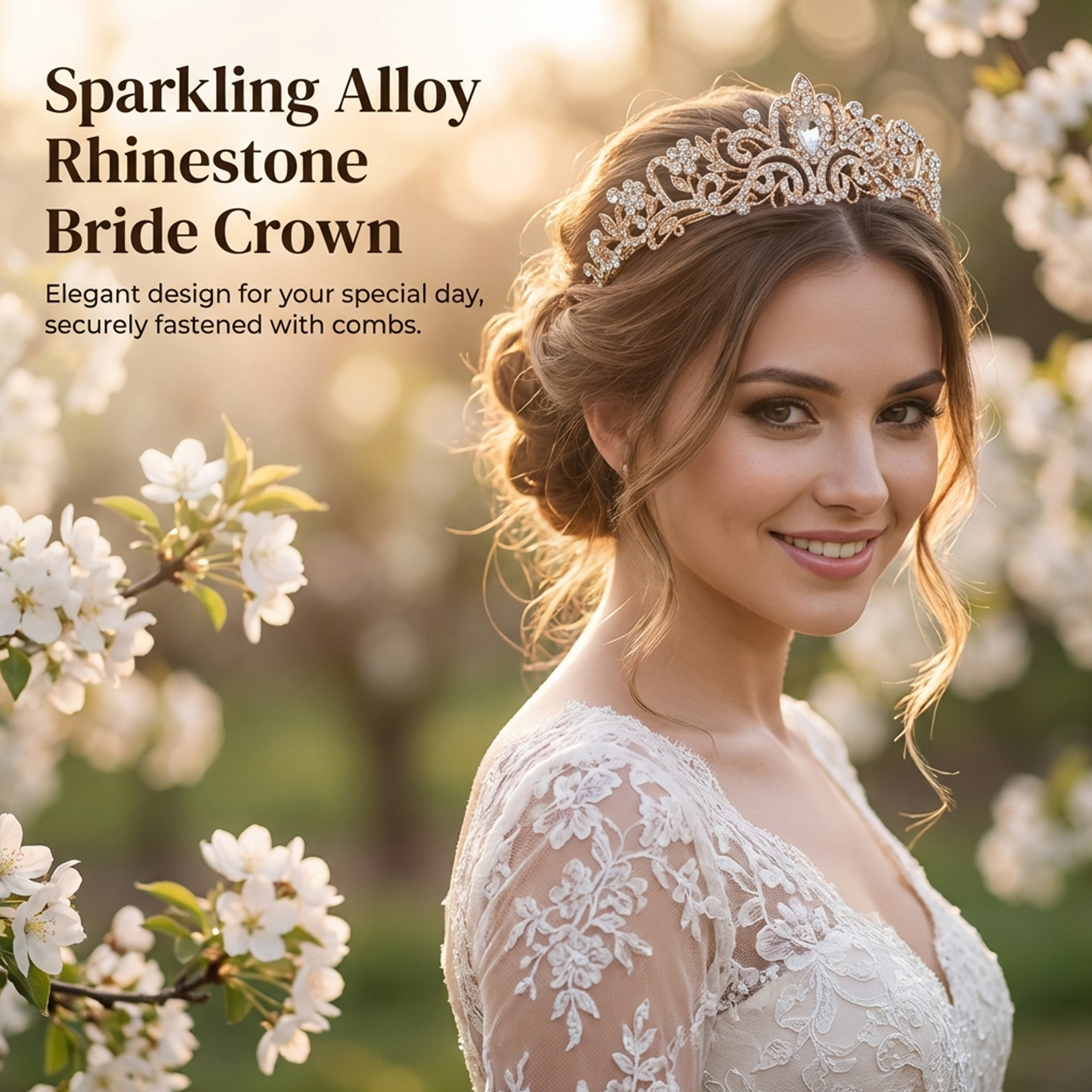 Women'S Wedding Accessories - Elegant Bridal Crown Sparkly Rhinestone Tiaras