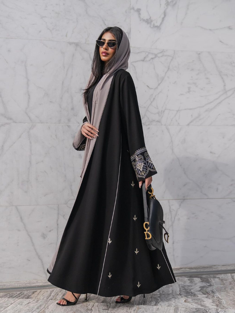 Women Accessories Dubai - Eid Muslim Abaya for Women Embroidery
