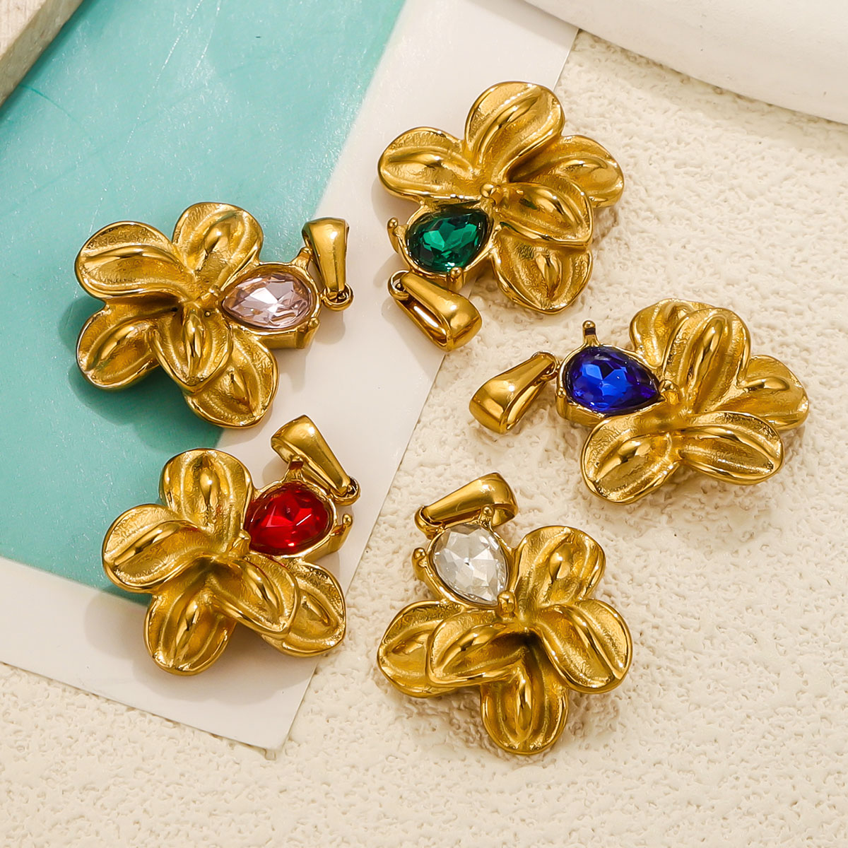 Women'S Key Accessories - 2PCS Stainless Steel Charm Flower Charm