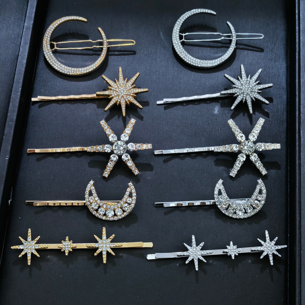 Women'S Wedding Accessories - 3/4 pcs set Crystal Star Hairpins