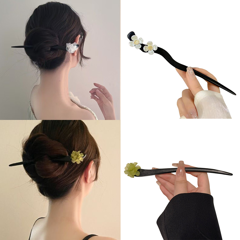 Women'S Wedding Accessories - Vintage Chinese Style Wooden Flower Hair