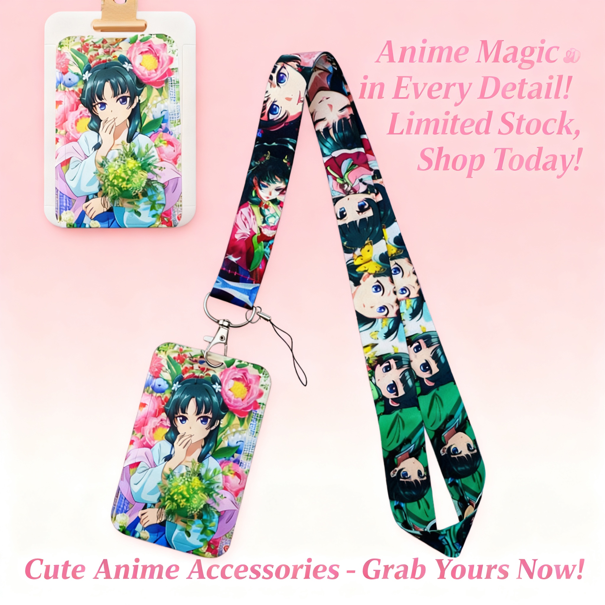 Women'S Key Accessories - Cute Anime Girl Lanyard Neck Strap