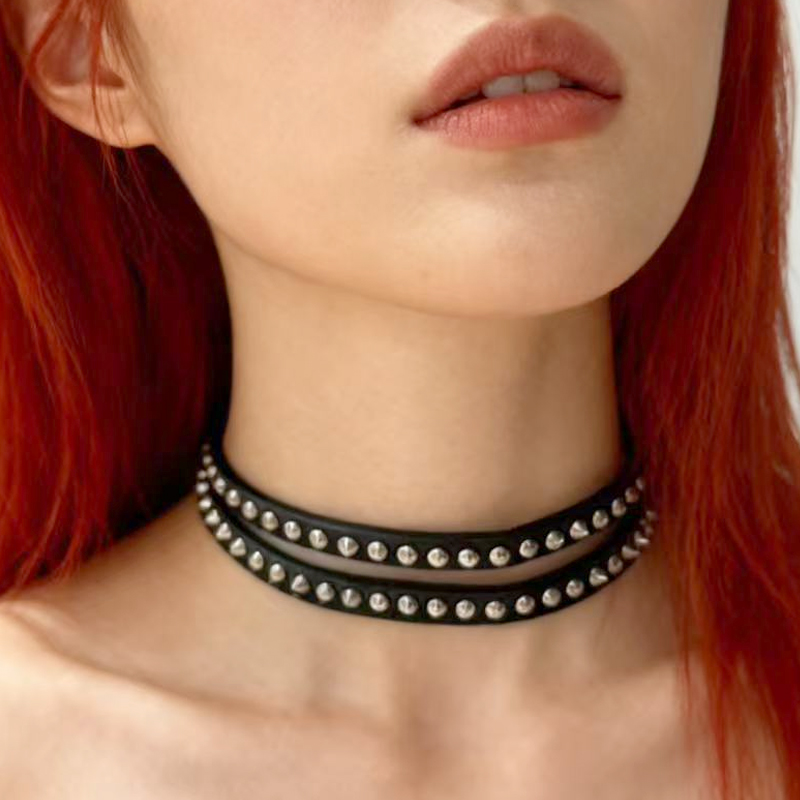 Punk Jewelry Rivet Choker Leat - Women'S Accessories In The 90S のレビューと価格