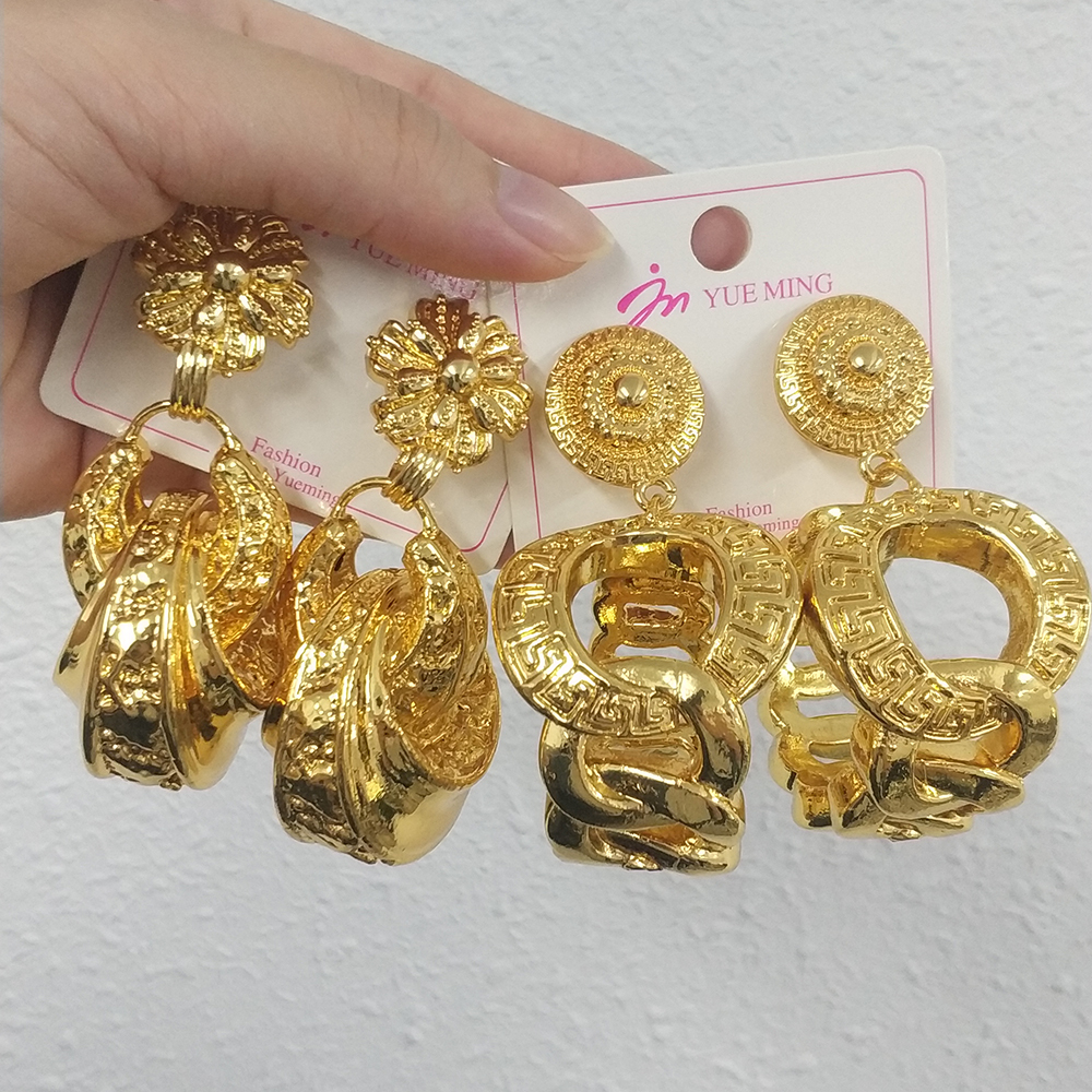 Women Gold Color Wedding Earri - Women Accessories Dubai のレビューと価格