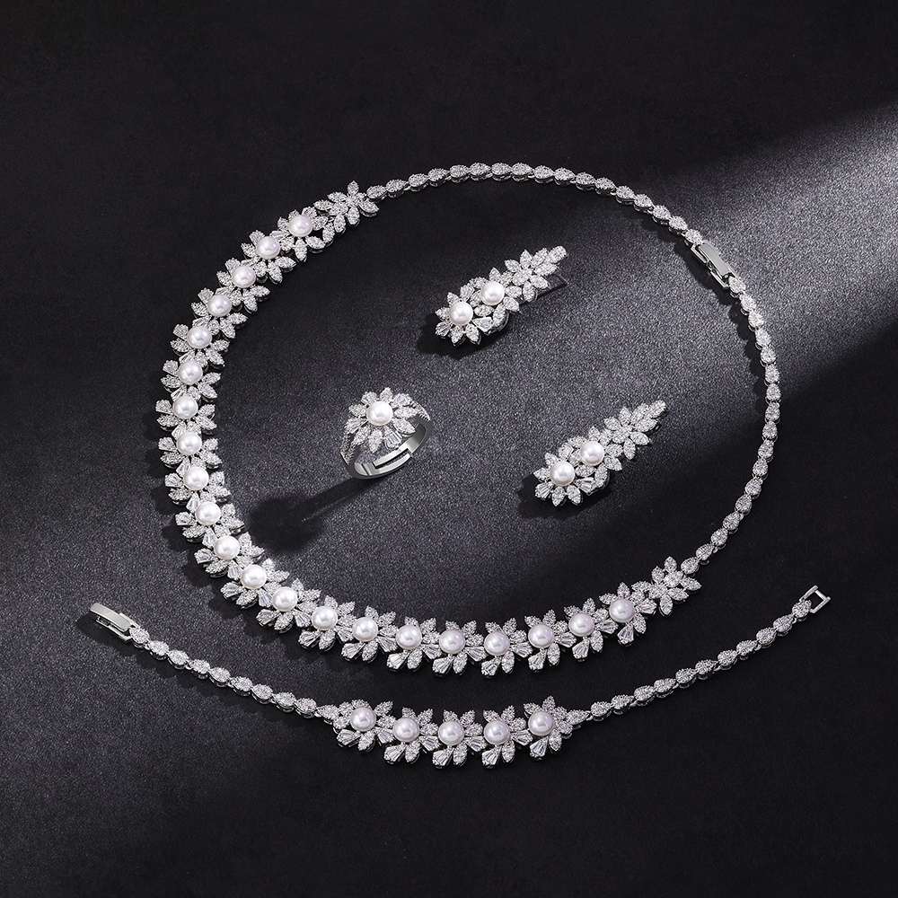 4PCS Wedding Jewelry Set Cubic - Women Accessories Uae のレビューと価格