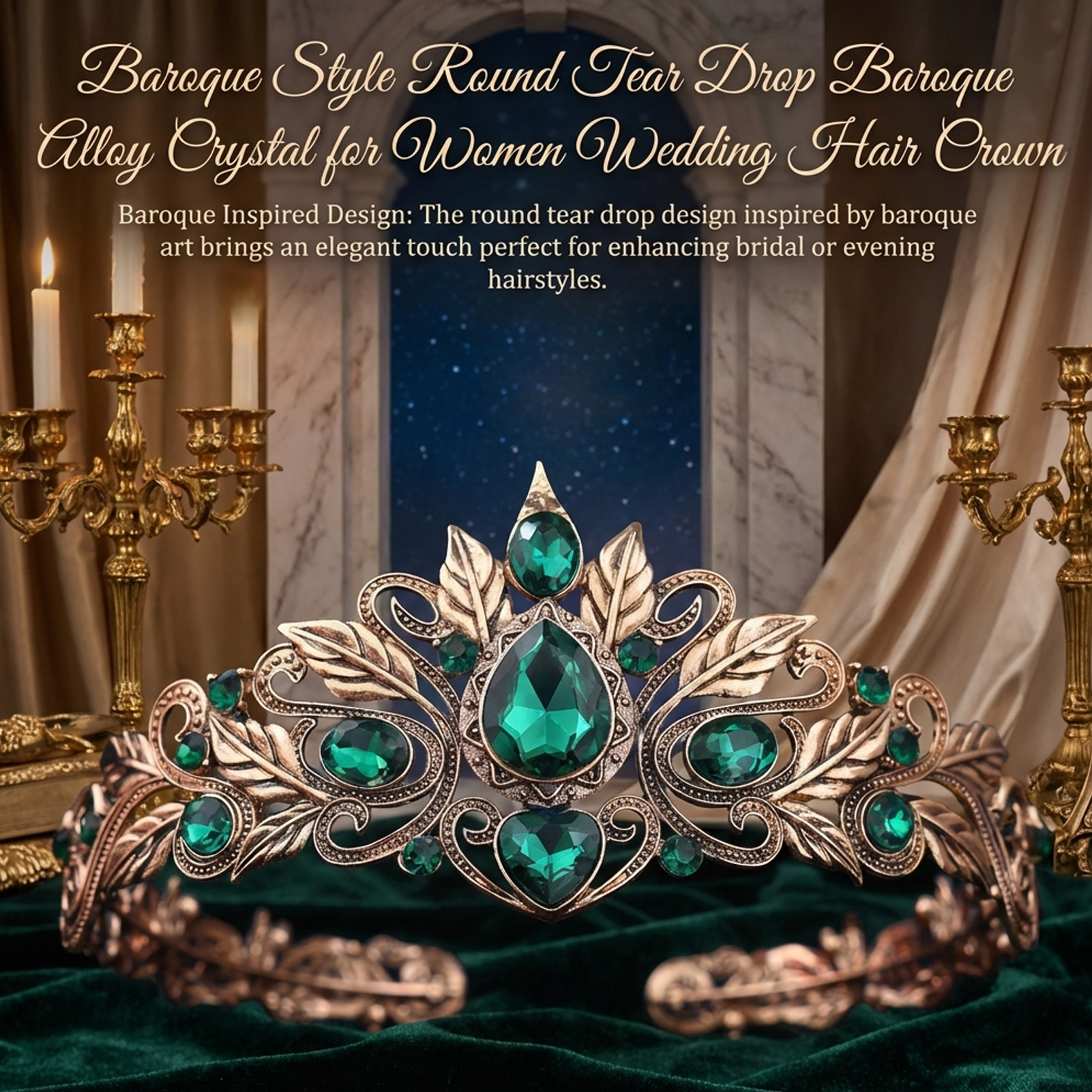 Baroque Style Round Tear Drop  - Women'S Wedding Accessories のレビューと価格
