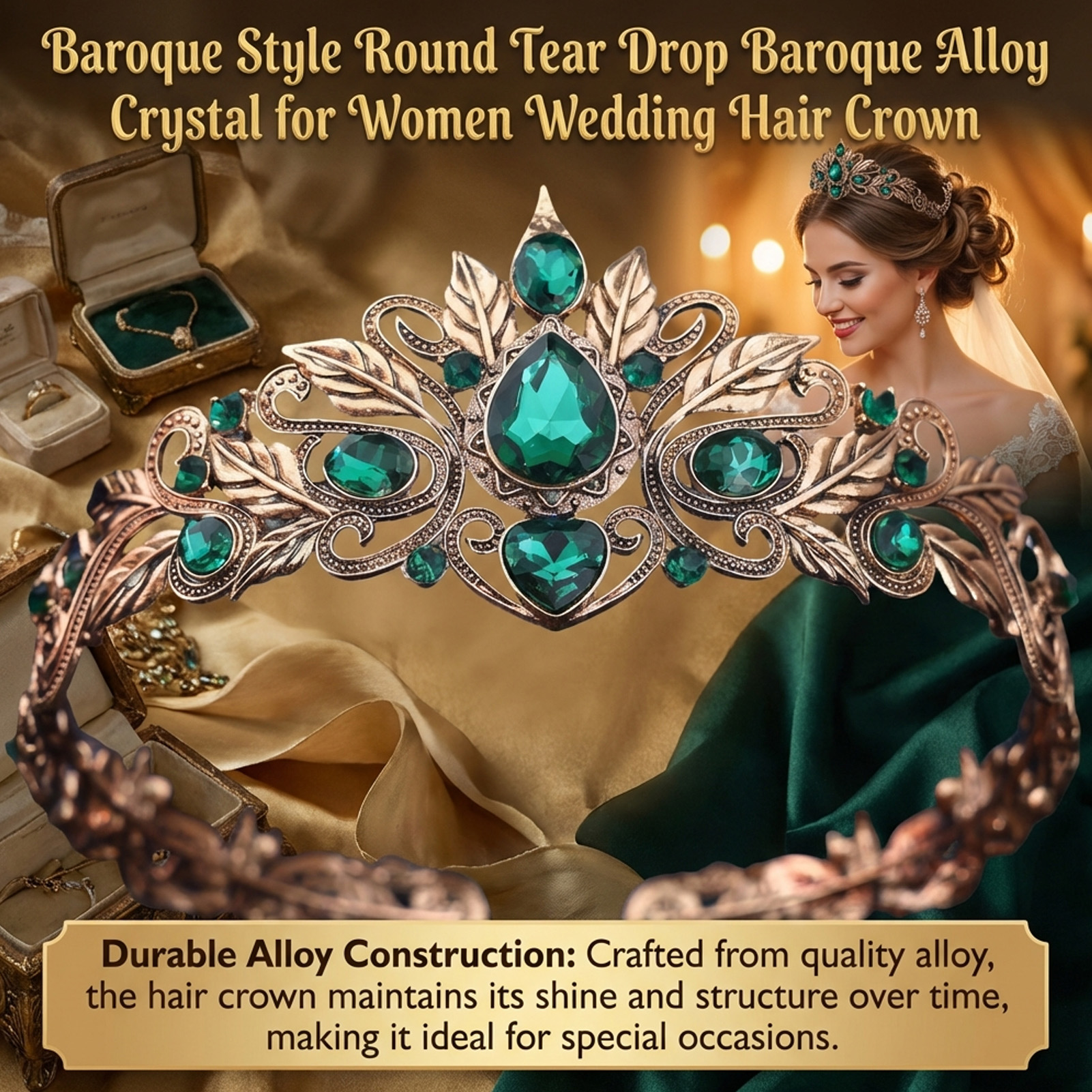 Baroque Style Round Tear Drop  - Women'S Wedding Accessories のレビューと価格