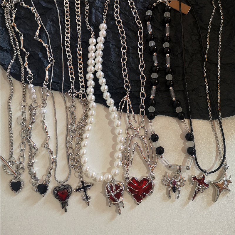 Gothic Vintage Y2K Red Glass H - Women'S Accessories In The 90S のレビューと価格