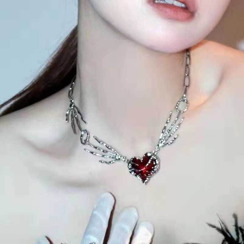 Gothic Vintage Y2K Red Glass H - Women'S Accessories In The 90S のレビューと価格