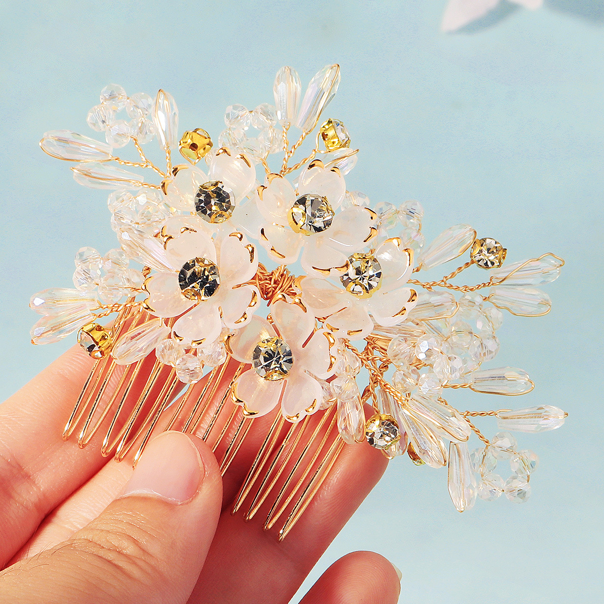 Hair Comb Crystal Flower Beade - Women'S Wedding Accessories のレビューと価格