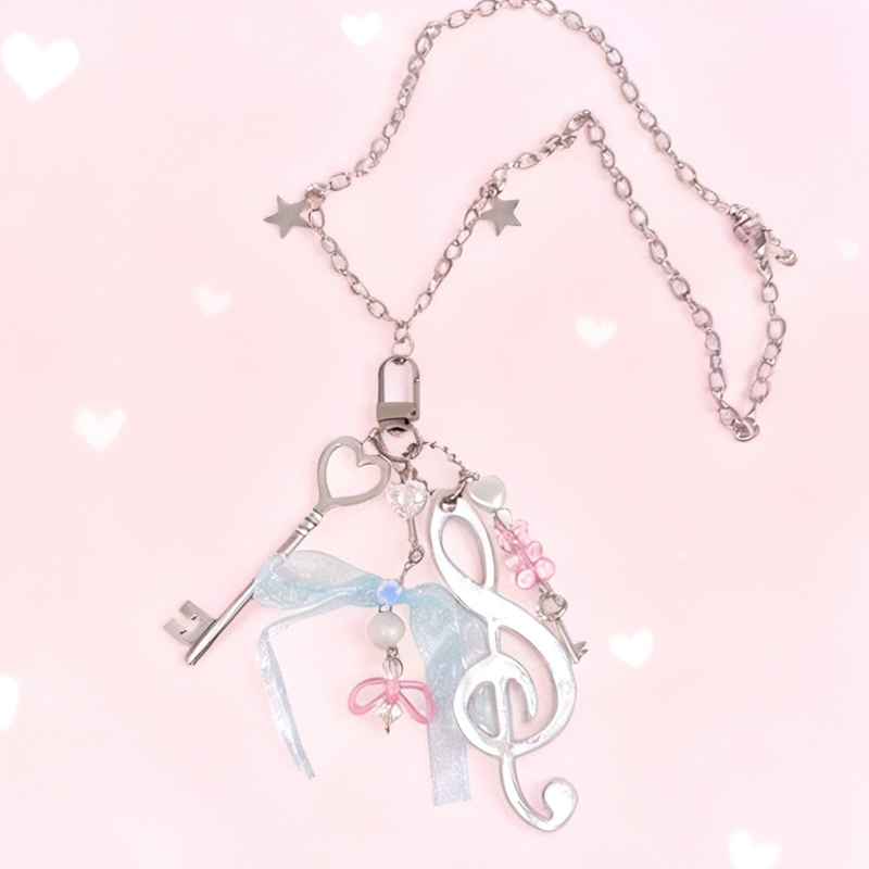 Y2K Jewelry Note Bear Bow Pend - Women'S Accessories In The 90S のレビューと価格