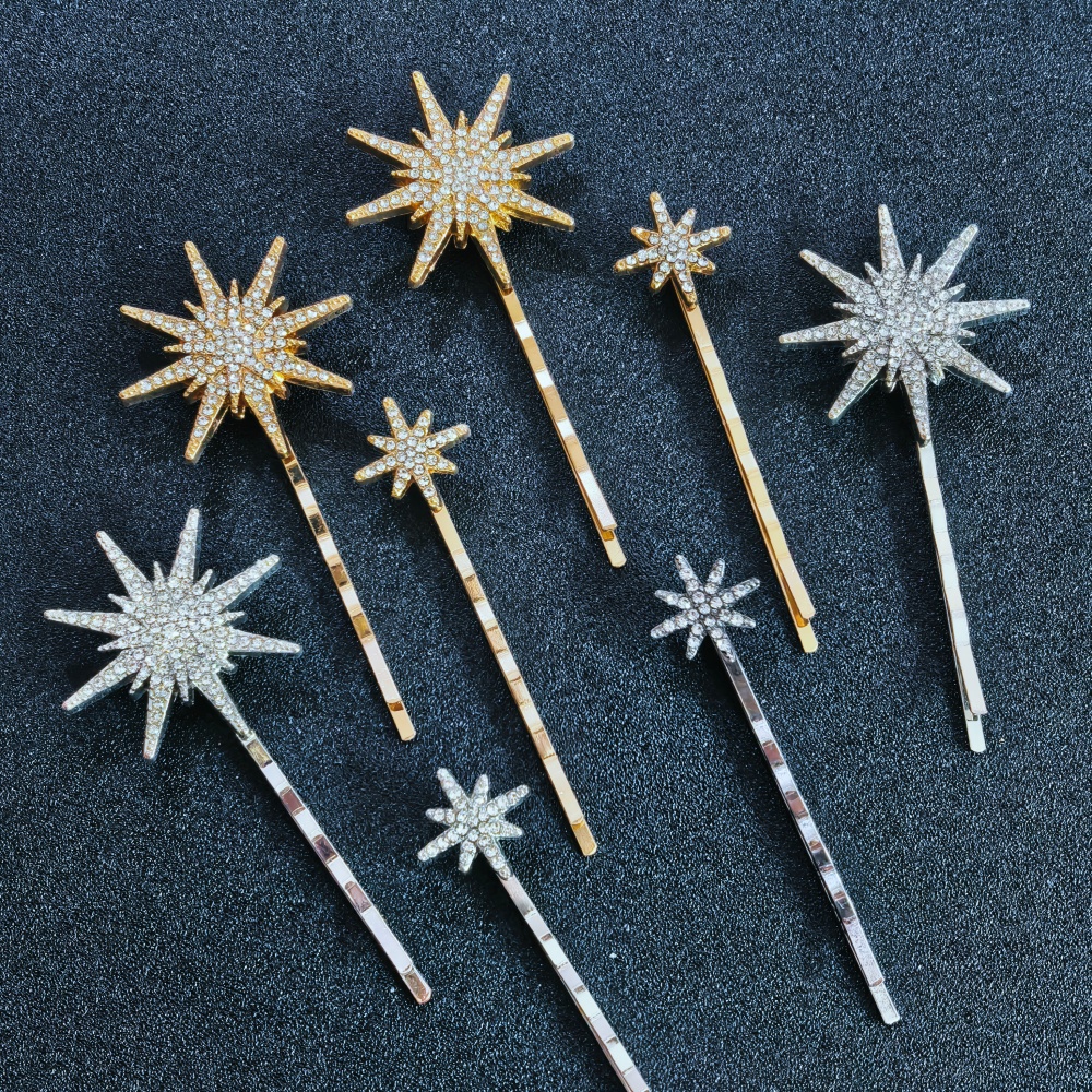3/4 pcs set Crystal Star Hairp - Women'S Wedding Accessories のレビューと価格