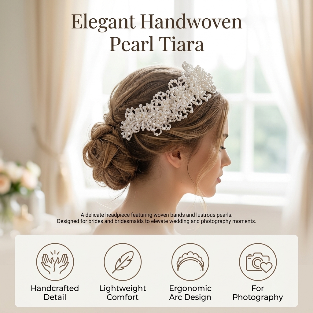 Pearl Crown Headpiece For Wedd - Women'S Wedding Accessories のレビューと価格