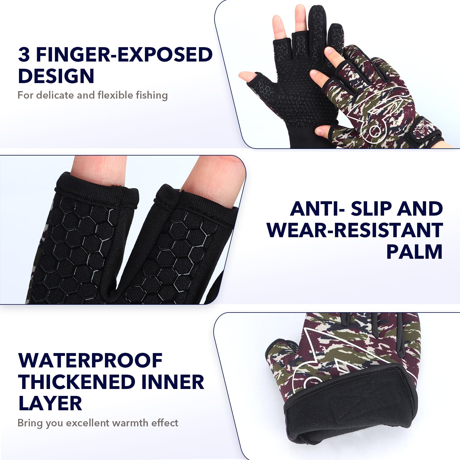 8Fans Fishing Gloves - Finger  - Women'S Kayak Accessories のレビューと価格