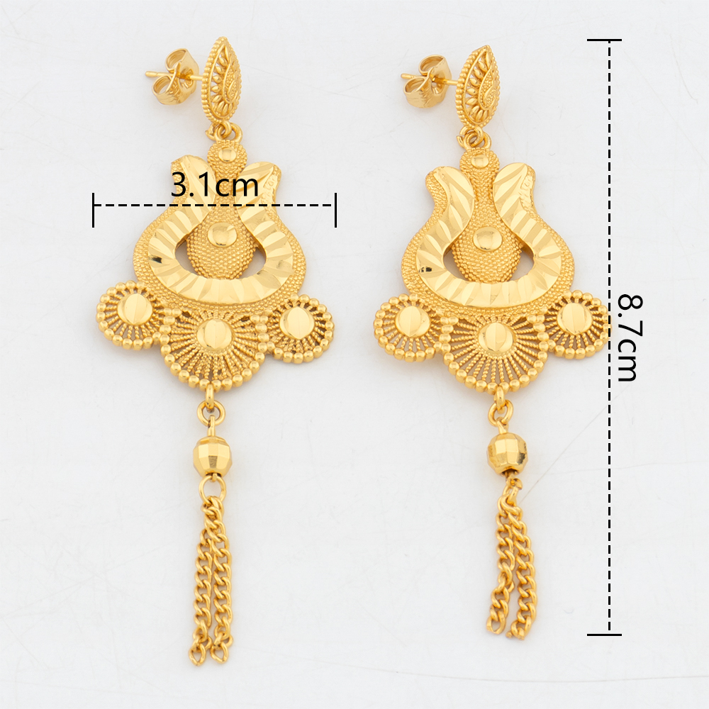 Gold Plated Tassels Earrings f - Women Accessories Dubai のレビューと価格